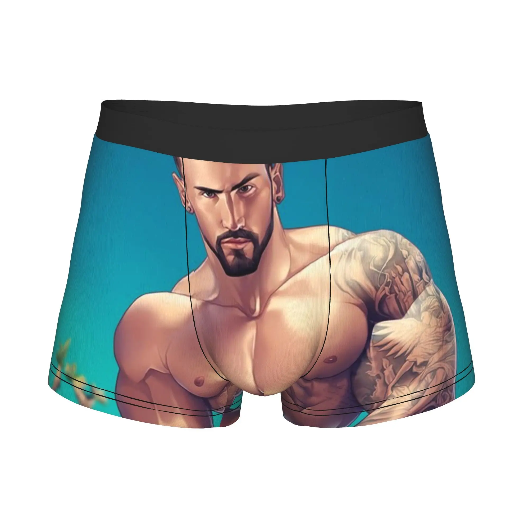 Sexy Man Super Strong Muscle Male Boyfriend Boxers Shorts Panties Men's Underpants Breathable Tempting Gay Art Briefs Underwear