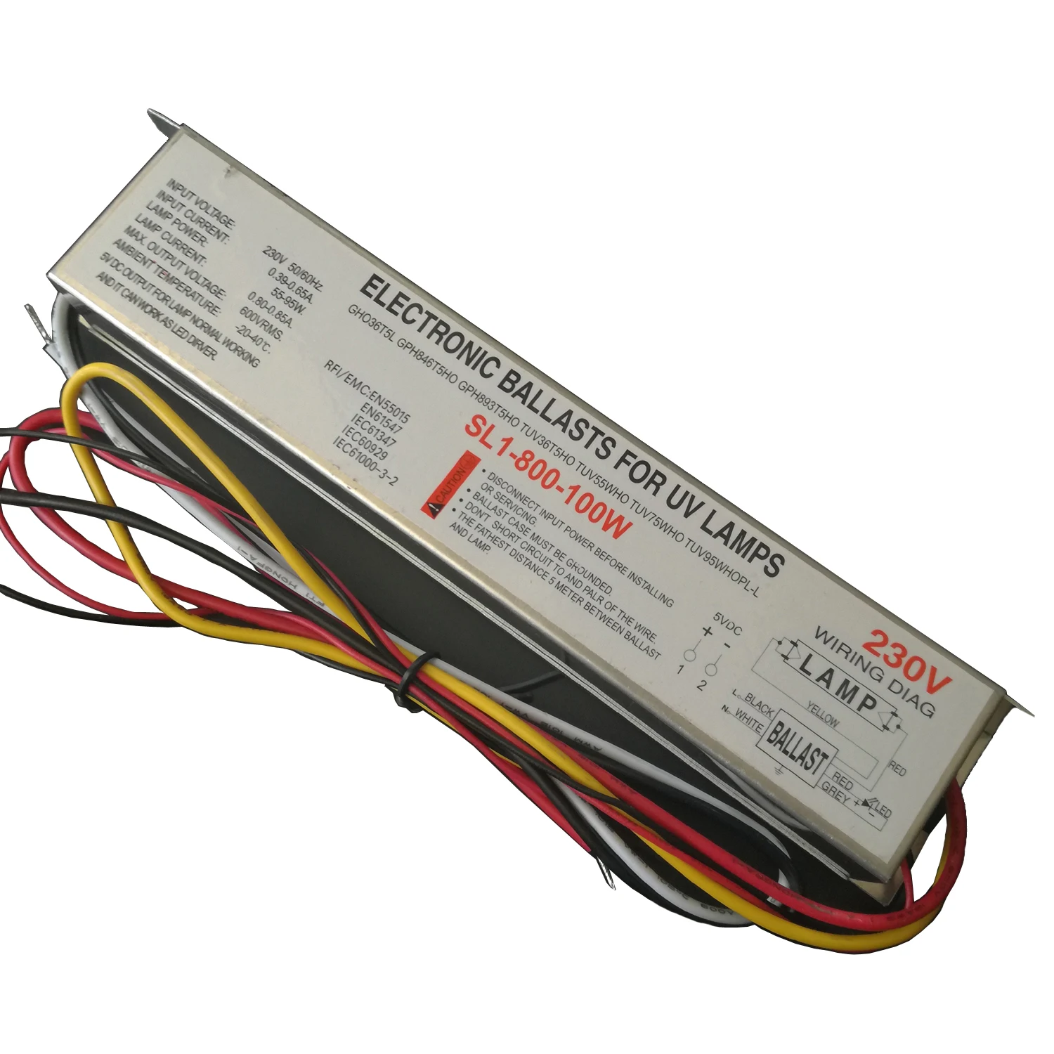 SL1-800-100W 55-95W 230V UV Lamps Electronic Ballasts with 5V DC LED Indicator for Water Treatment Air Purification and Waste Ga