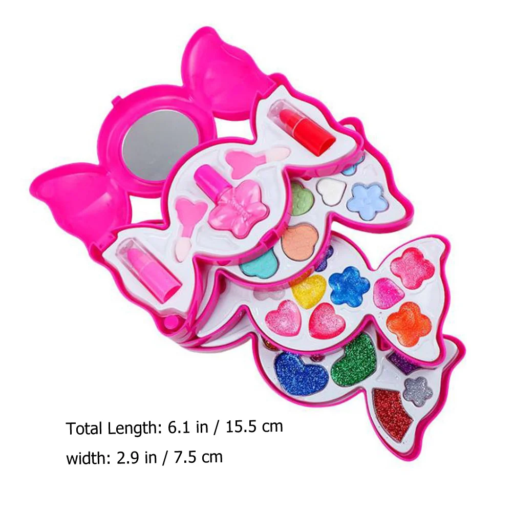 

shaped Makeup Kit for Kids Washable Plastic Cosplay Toy Set Pretend Play Toddler Girls 4 6 Years Old Birthday Gift