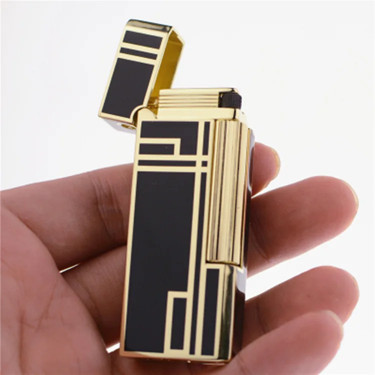 Luxury Ping Sound Lighter butane Inflatable Cigarette Lighter for Cigarettes Refillable Grinding Wheels Fire Lighter Best Gift