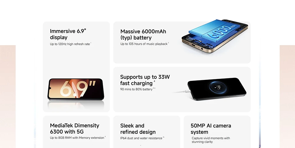 Global Version Redmi 17C 5g Ultra Hd Immersive Smartphone 6.9" 120Hz Display 50Mp Ai Camera System Massive 6000Mah Battery Mobile Phone