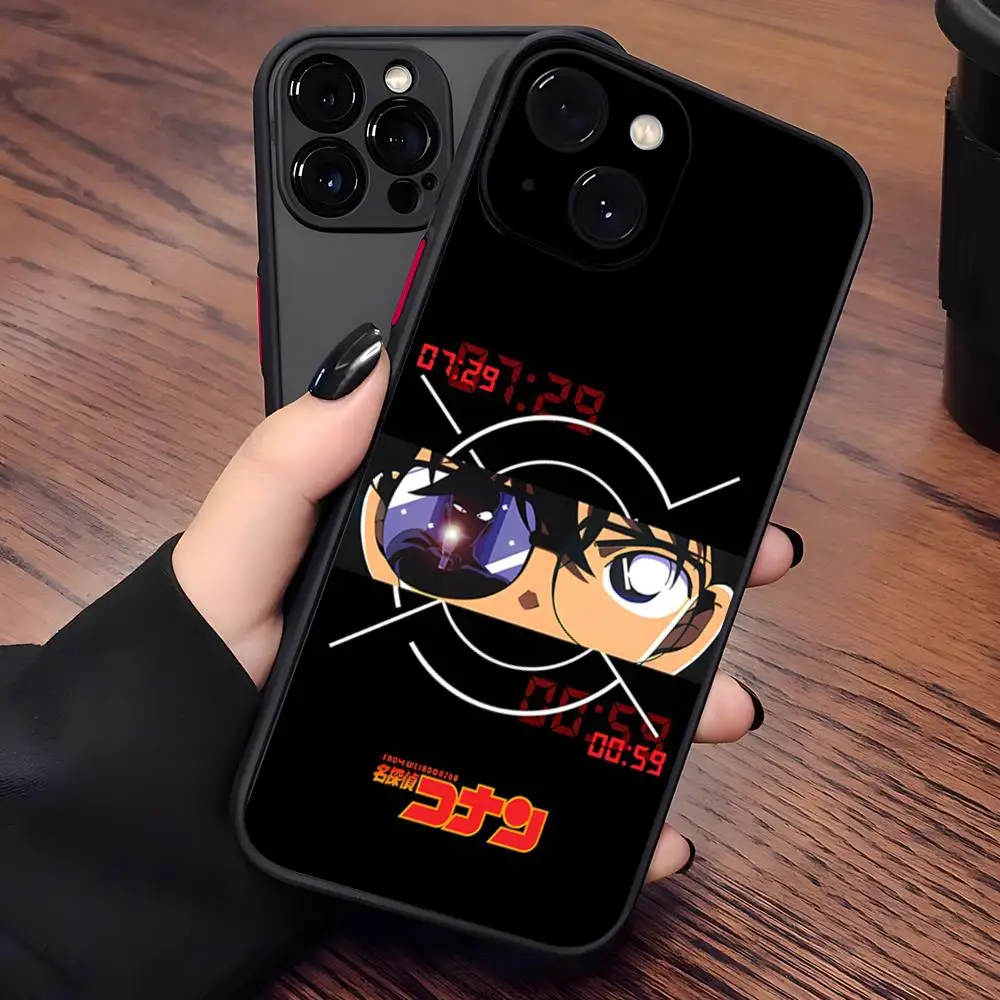 Funda de teléfono Detective Conan para IPhone 15 Pro Max 14 Pro 16Pro Max 13 11 12 Mini Xs X Xr 7 8 Plus Se cubierta trasera mate