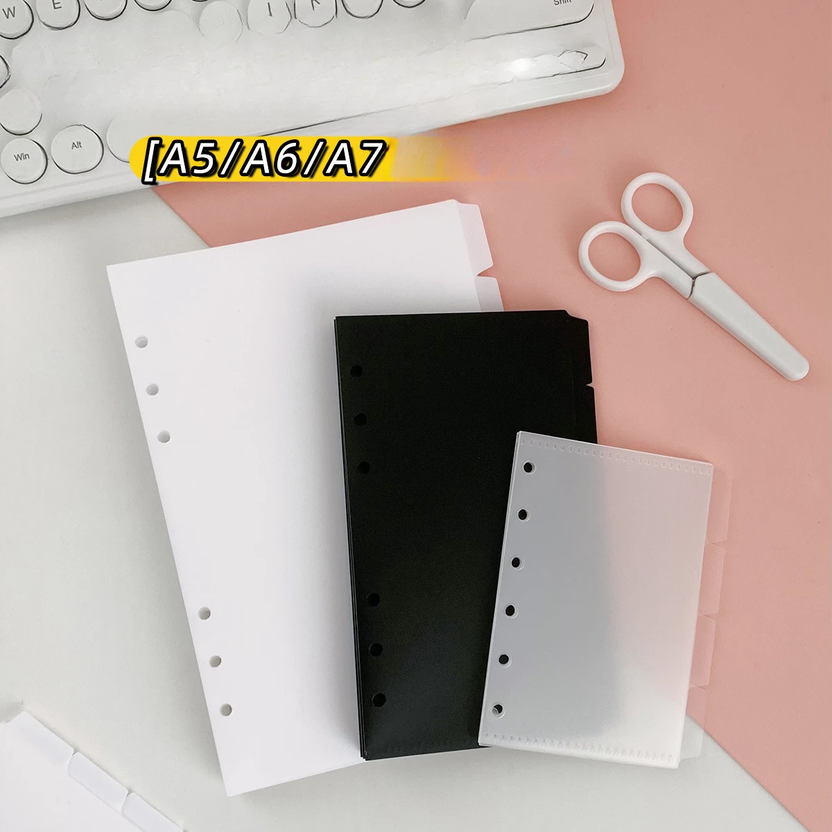 A5 A6 A7 Binder PP Pocket Divider Pockets Folders for 6 Ring Notebook Divider Page Waterproof PVC Leaf Document Filing Bag