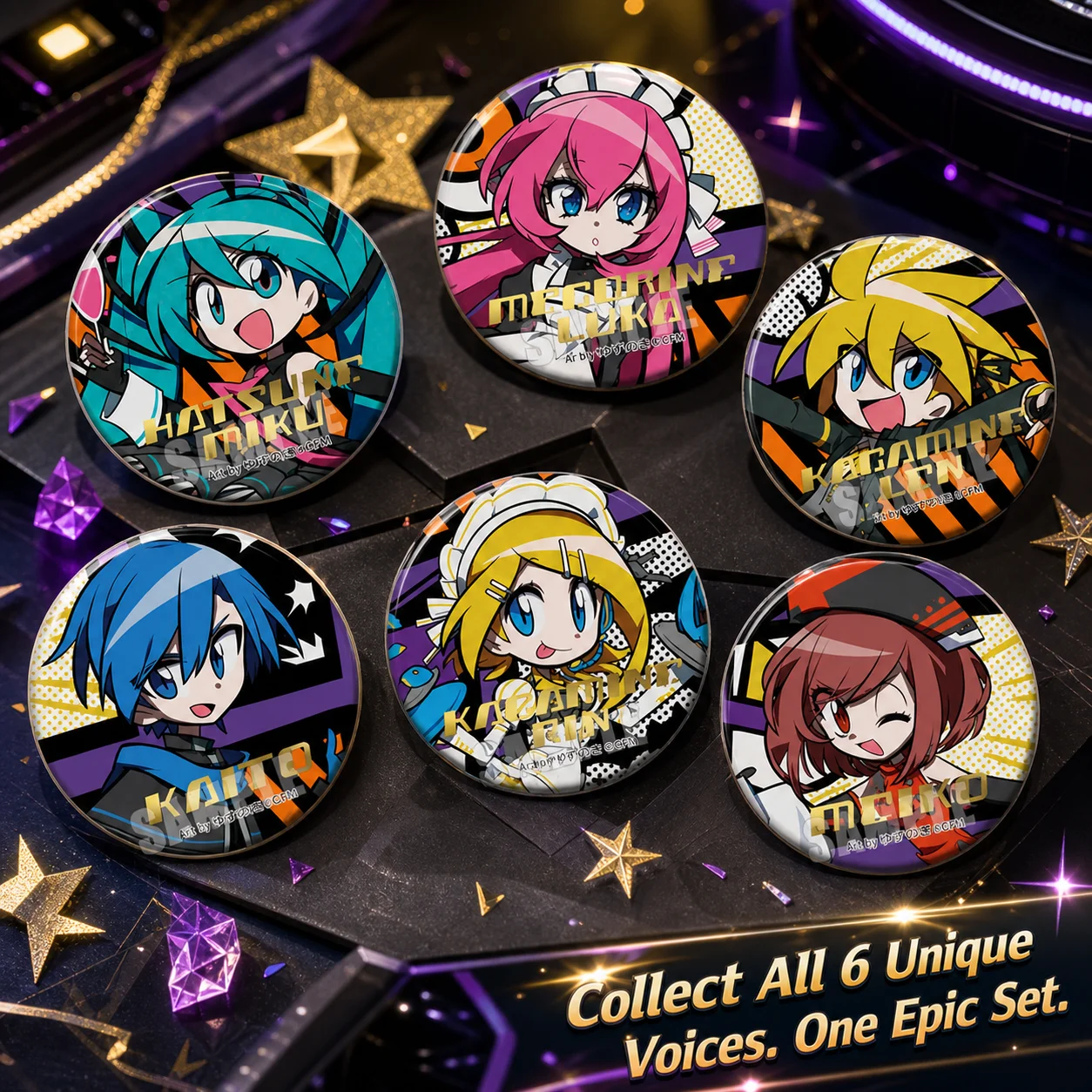 Vocaloid Hatsune Miku Cosplay Kagamine Rin Len Megurine Luka Anime Mirror Badge Brooch Pin Collection Gift D Version