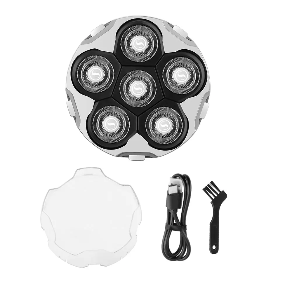 

HIENA HYN-702 6 Head Electric Shaver for Men, Bald Head Razor USB Rechargeable, Waterproof Wet/Dry Beard Trimmer Grooming Kit