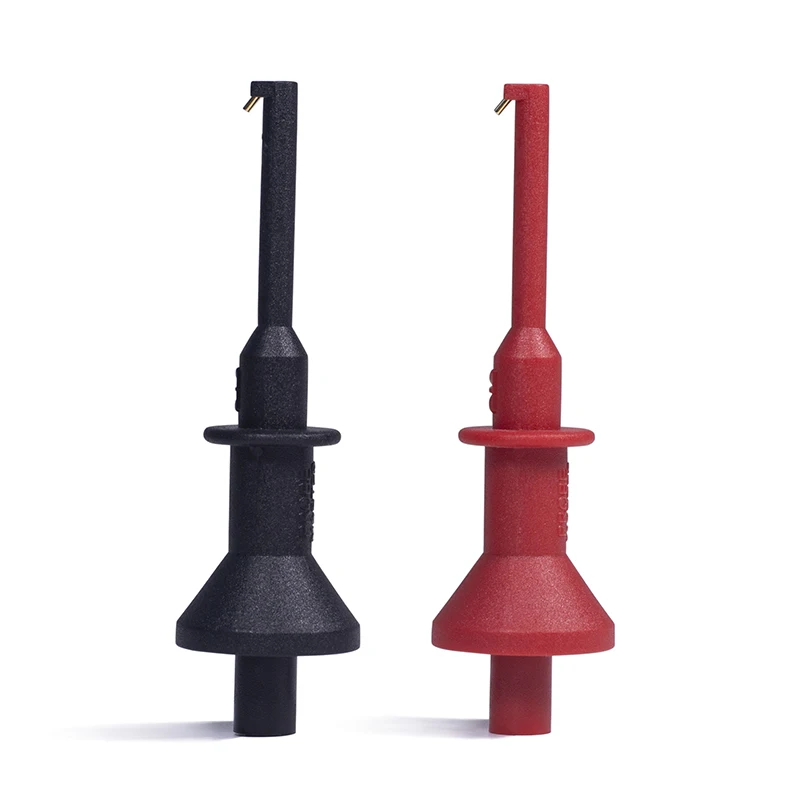 Multimeter Probe Hook 4mm Threaded Socket Smd Ic Clamp Spring Damage Test Gilding Suitable For Test Lead 2mm/4mm/M4 Interface