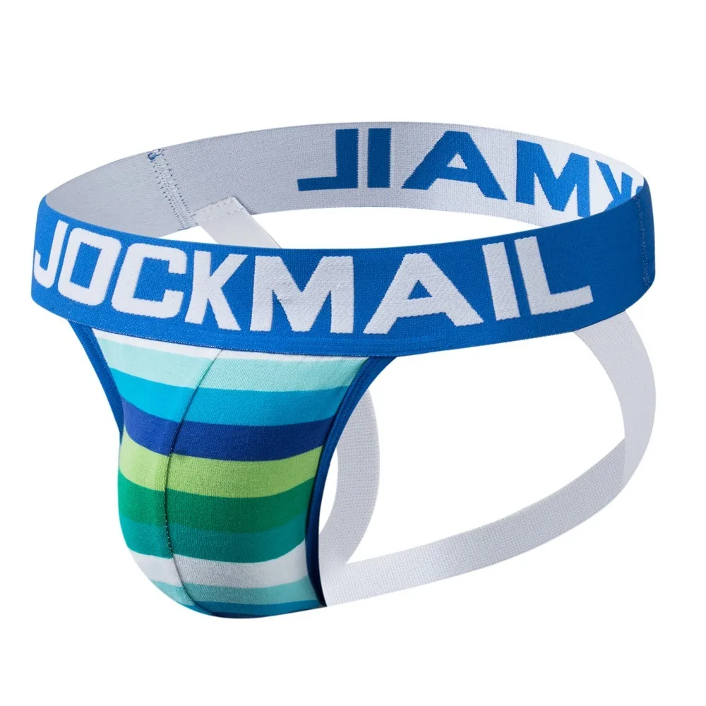 

Мужское нижнее белье Jockmail: ультрасексуальные стринги с двойным G-образным вырезом, хлопковые, влагоотводящие, эротическое белье, ультрагорячие трусы-джокстрепы для сисси.