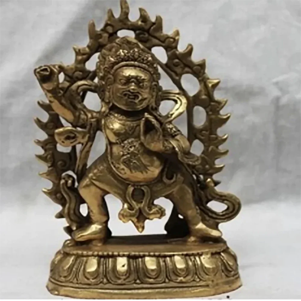 

Tibet Buddhism Brass Copper Vajrapani ( Chana Dorje ) Mahakala Buddha Statue