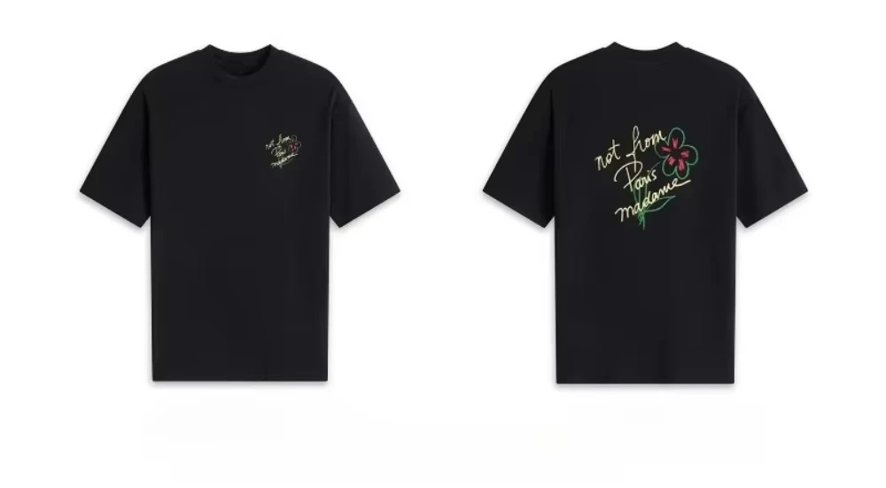 2025 رسالة الطباعة قصيرة الأكمام الفاخرة العلامة التجارية تي شيرت ملابس للرجال Y2k أفضل ليس من باريس مدام تي شيرت الرجال النساء القطن المحملة #1
