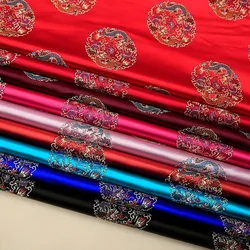 250*75cm Silk Brocade Fabric with Dragon Pattern Nylon Fabrics for Sewing DIY Handmade Dress Home Textile Cloth