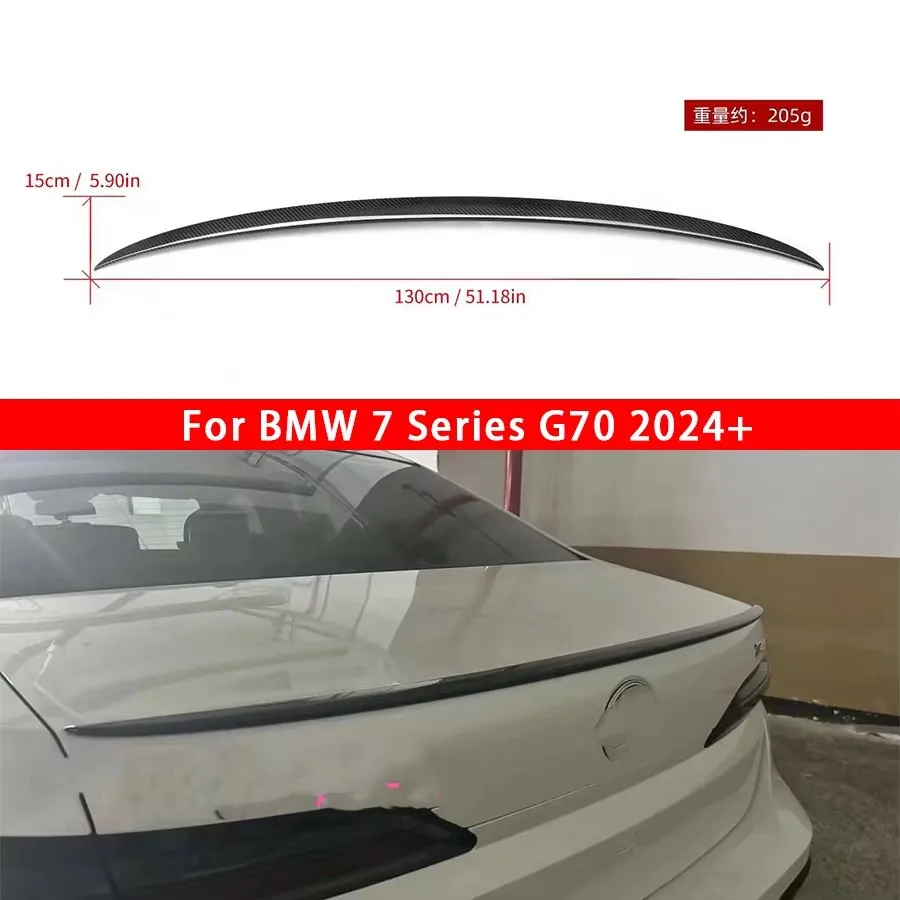 For BMW 7 Series G70 2024+ MP Style Carbon Fiber Tail fins Rear Trunk Spoiler Guide Wing Rear Wing Car Trunk Diverter body kit