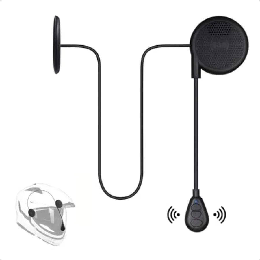 

Motorcycle Helmet Bluetooth Headset with Bt5.0 Communication Systems UltraThin 0.35 Inches Motorcycle Outdoor Headset with Wate