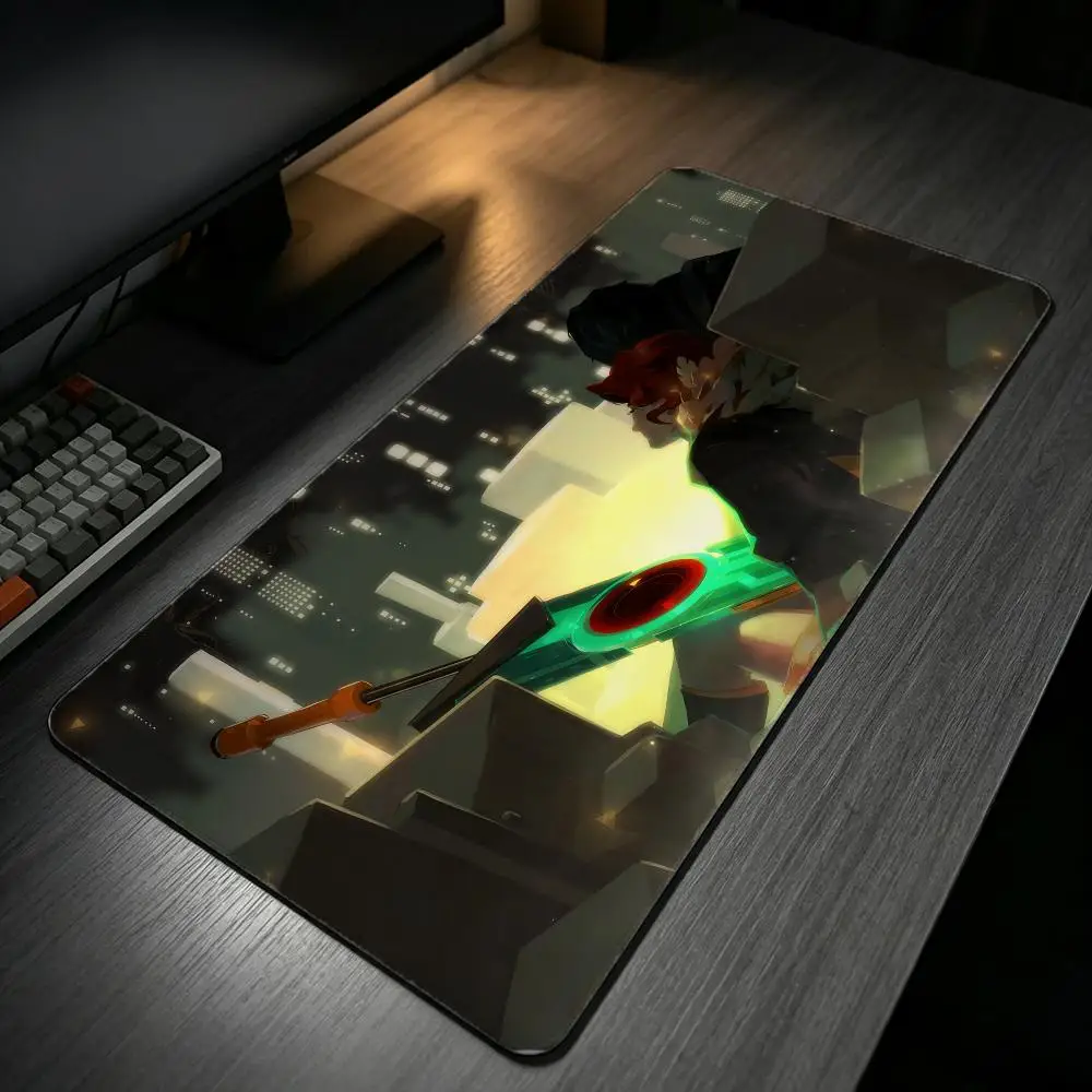 game Transistor Mouse Pad MousePad Stitched Edge Gaming Anti‑Slip Rubber Base Waterproof Desk Mat For Office Laptop PC