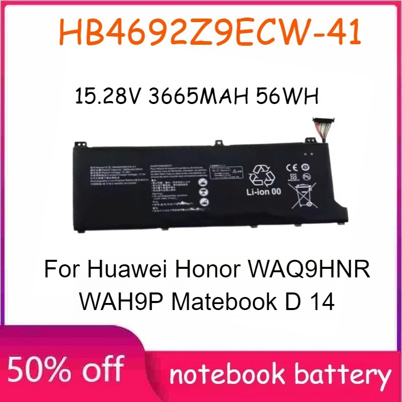 

HB4692Z9ECW-41 3665mAh Battery for Huawei Honor WAQ9HNR WAH9P Matebook D 14