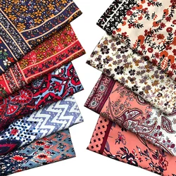 1 metr X 1,45 metra Miękka tkanina na sukienkę Rayon Wiskoza Materiał bawełniany Patchwork Gładka tkanina Rayon Kwiatowy nadruk