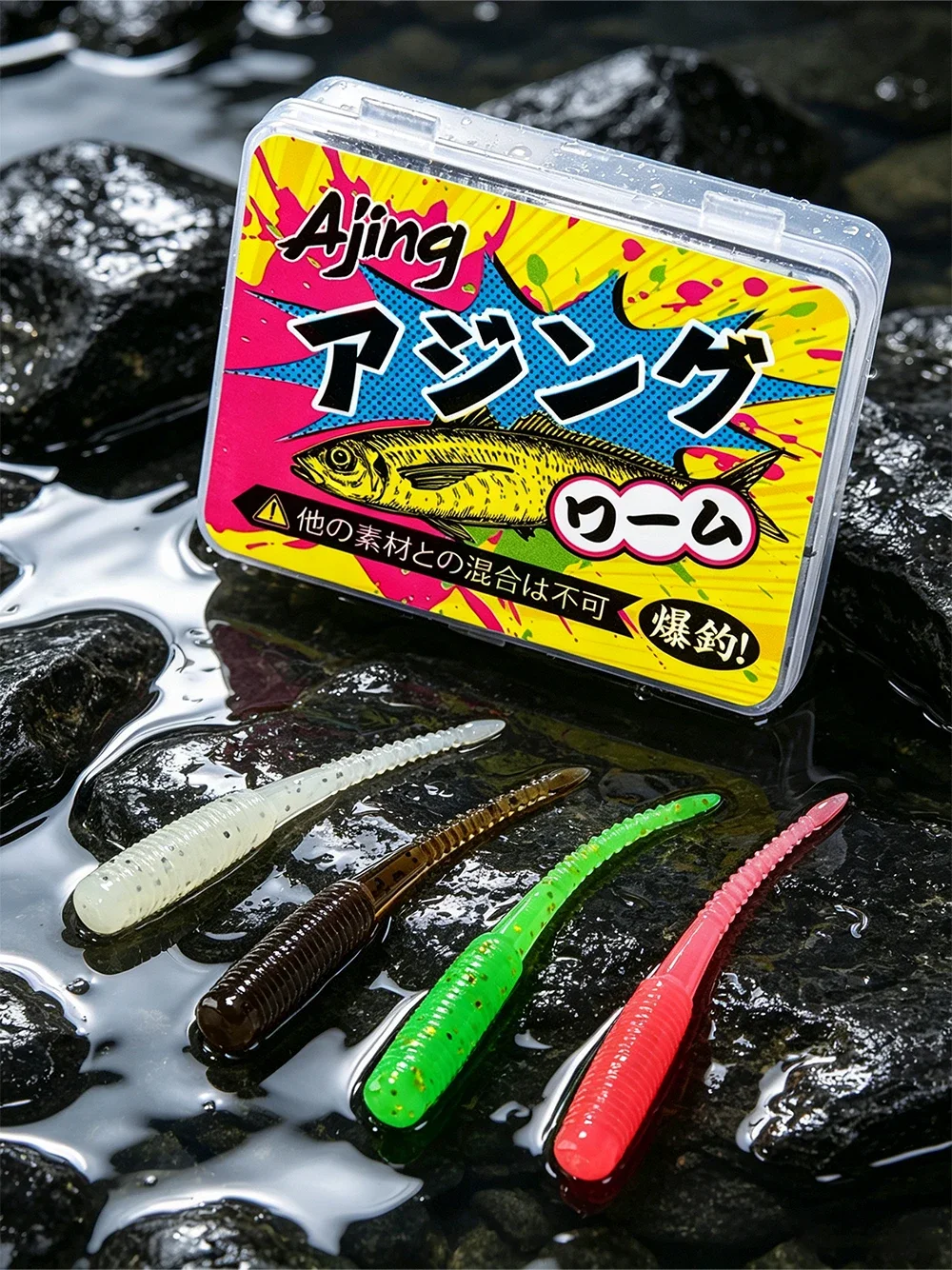 Schwimmender Ajing-Wurm Weicher Angelköder 35mm TPR Mini-Mikro-Weichköder für Eisangeln, Felsenangeln, Panfish, Barsch, Süß- und Salzwasser-Angelzubehör – Detail 6