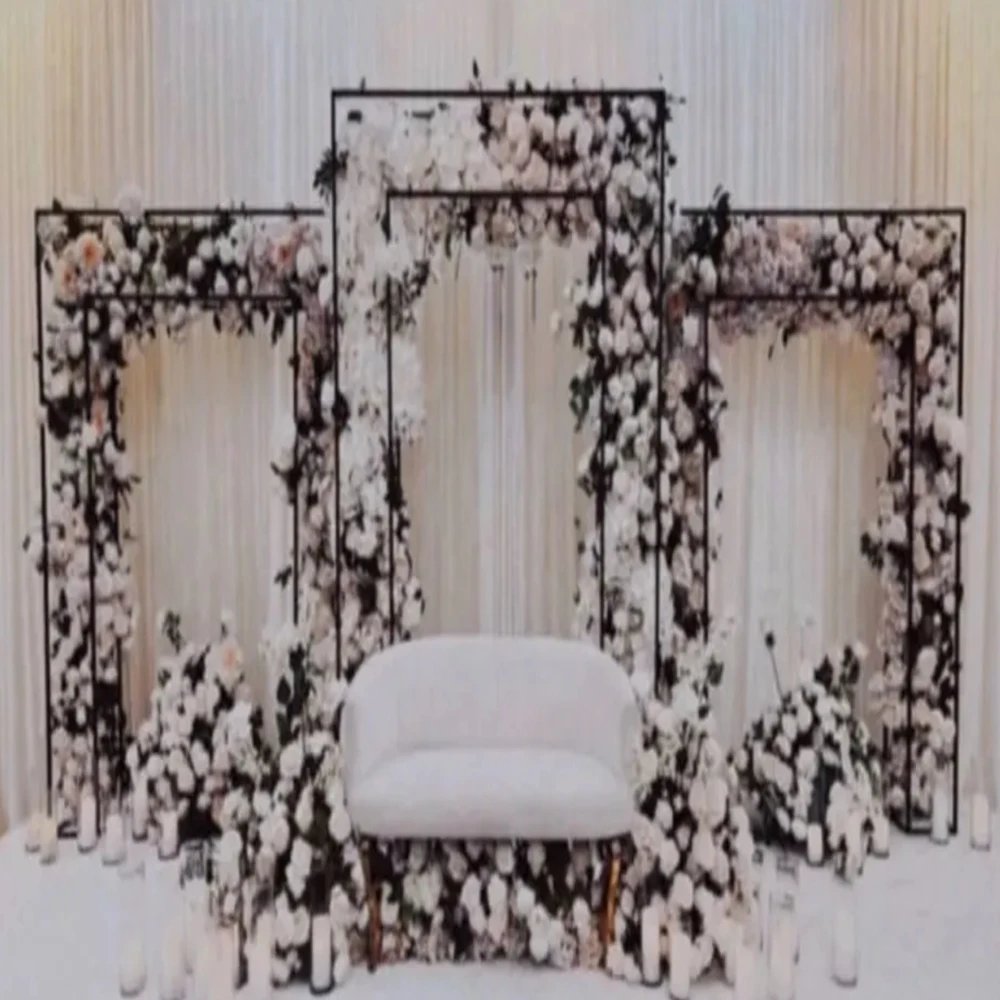 3pcs  Wedding hallow Arches for Ceremony Square Metal Balloon Arch floral Stand Rectangular Backdrop Stand Anniversary Birthday