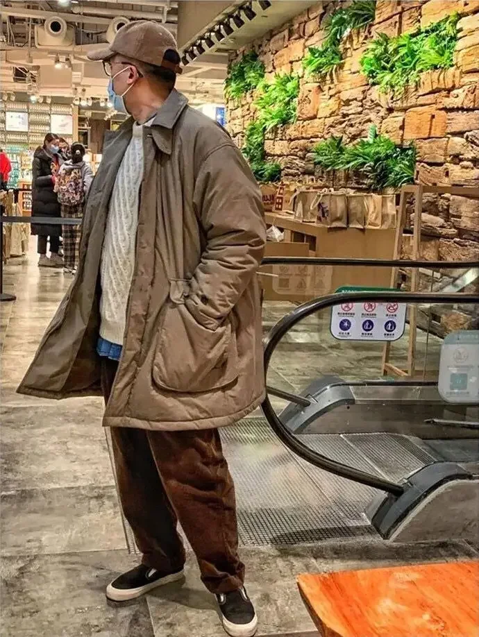 Jaqueta de algodão comprimento médio masculina, roupa de trabalho espessa japonesa, parka quente solta, nova chegada, tendência casual inverno