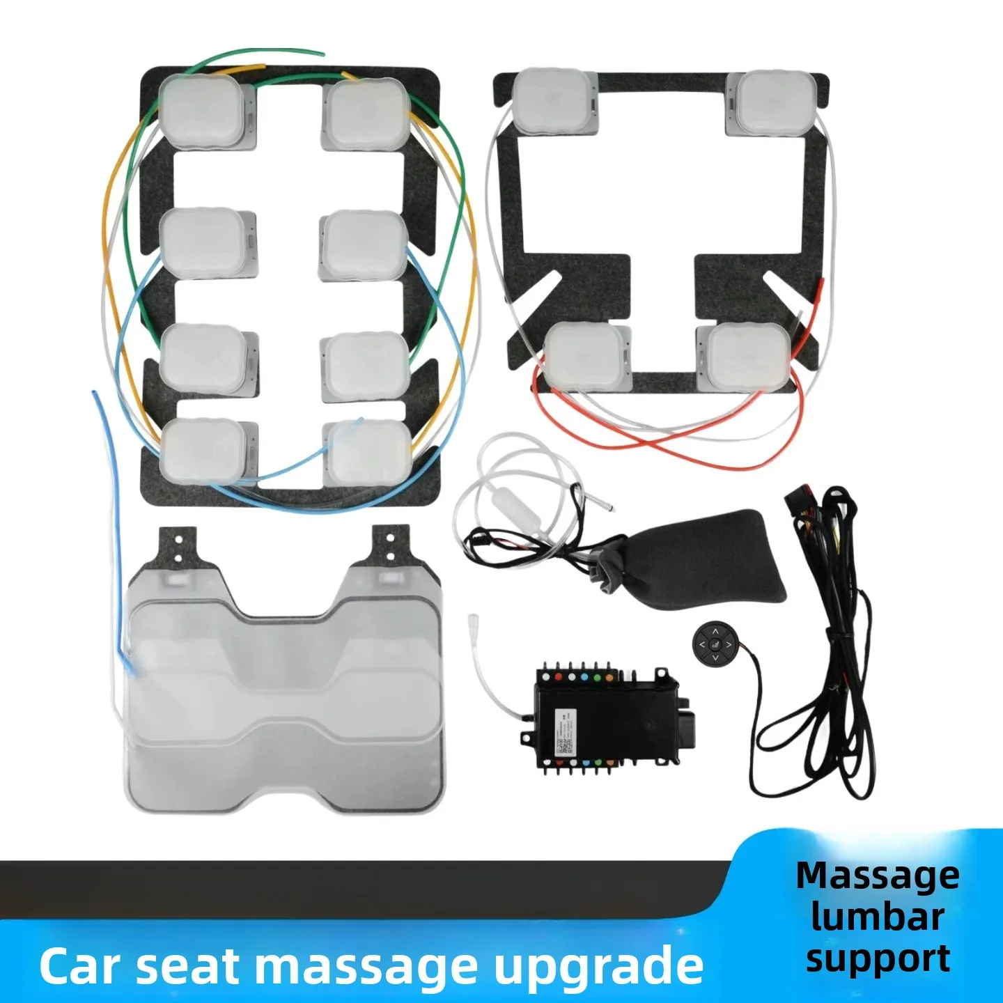 Car Seat Massage Kit 12 Points Adjustable Airbag Lumbar Support Massager System for Driver Seat Upgrade Modification Use