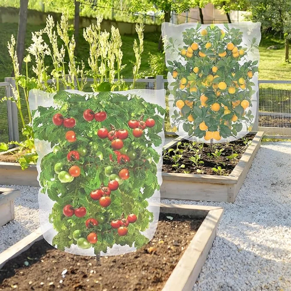 Plant Protection Bag Garden Netting Cover with Zipper Drawstring Garden Insect Netting Transparent Bird Plant Barrier Screen