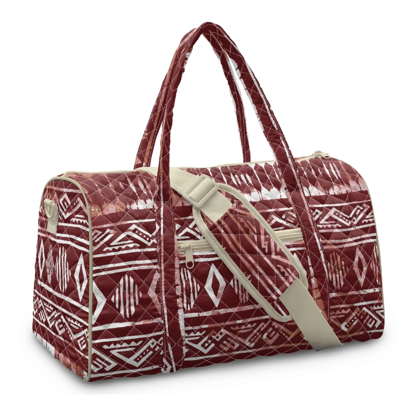 Coloranimal Red New Trend Quilted Overnight Bags Polyester Lightweight Carry On Bag for Yoga