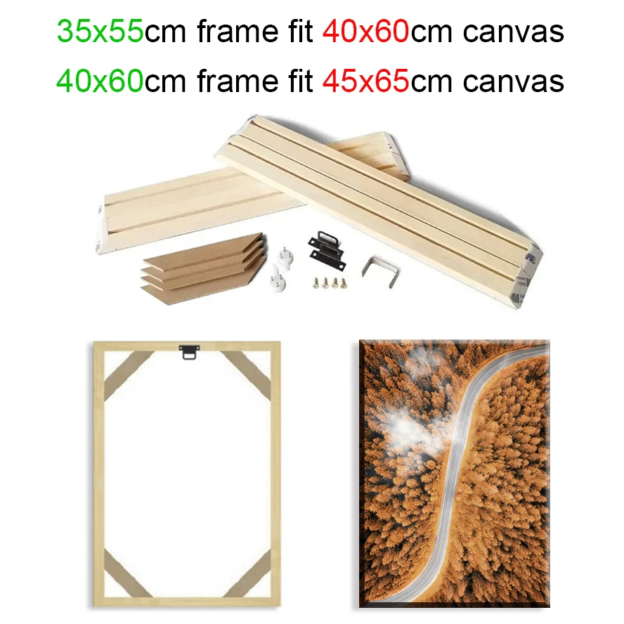 35x55 40x60cm Leinwand Malerei Rahmen Ölgemälde Leinwand Diamant Malerei Rahmen Leinwand Holz Wand Rahmen