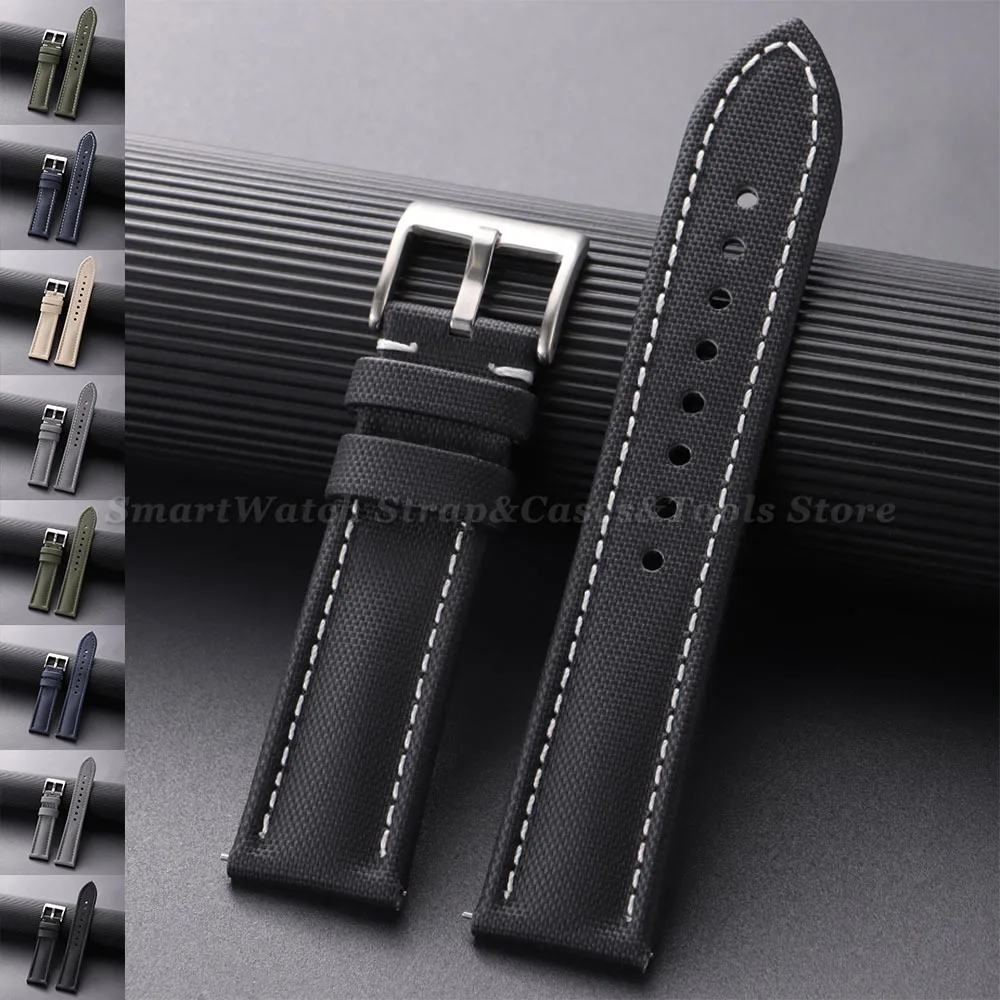 

Quick Release Sailcloth Watch Band Nylon Strap Business for Omega 18mm 19mm 20mm 21mm 22mm Bracelet Waterproof Sport Wristband