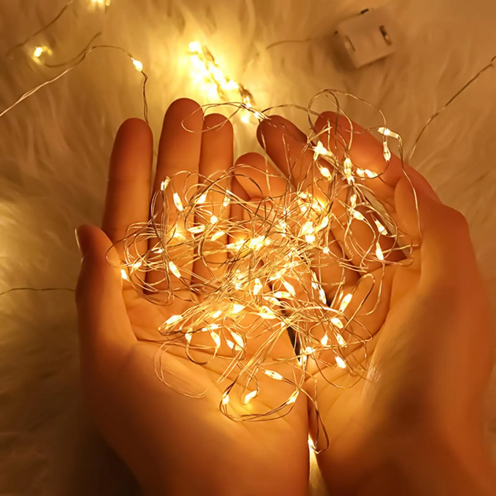 أضواء الأسلاك النحاسية 16.4Ft المحمولة سلك دائم الألعاب النارية ضوء سلسلة لساحة فناء الخريف حديقة المنزل حفل زفاف غرفة نوم #3