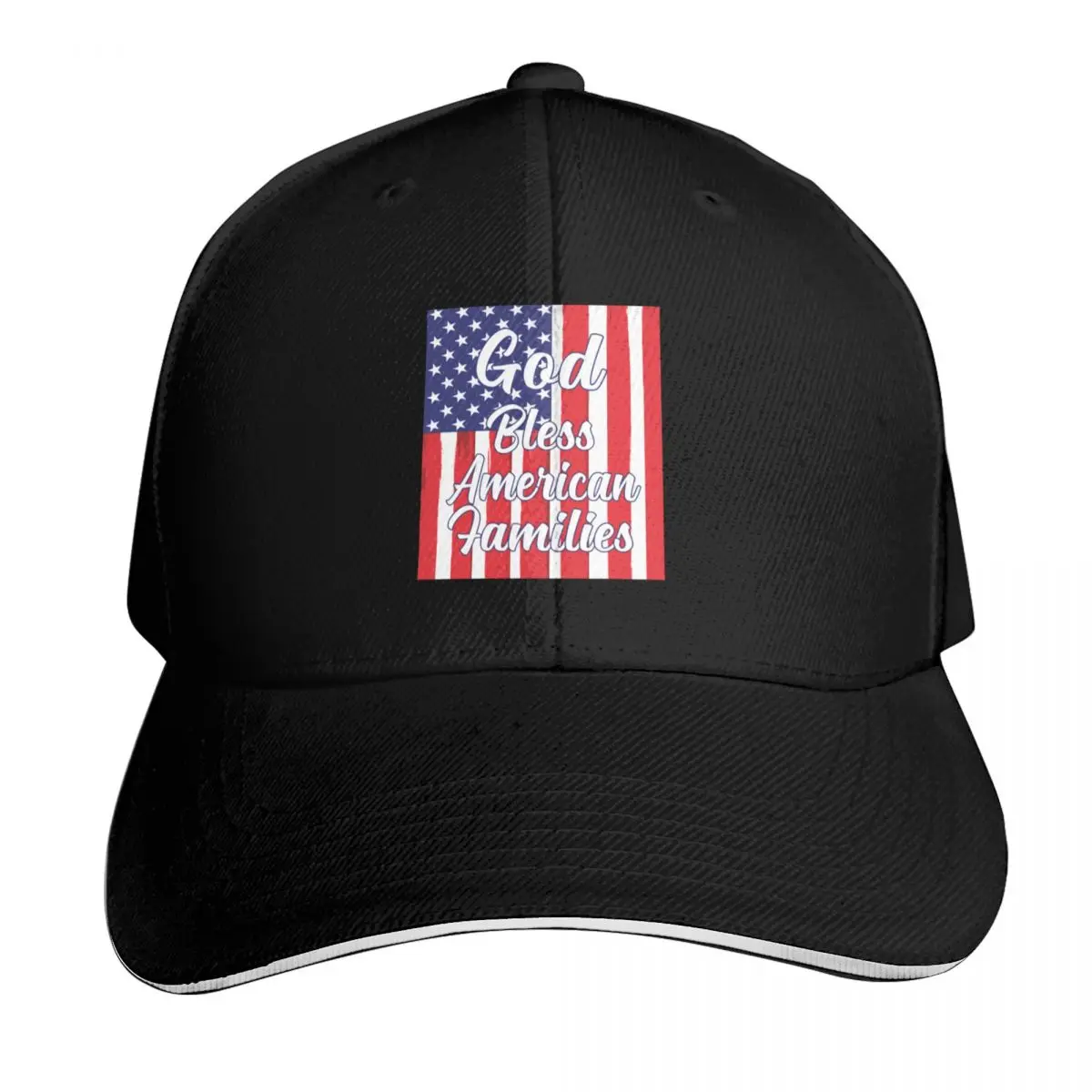 God Bless American Families Baseball Cap Snapback Flat Bill Strapback Dad Hat Six Panel Structured Crown
