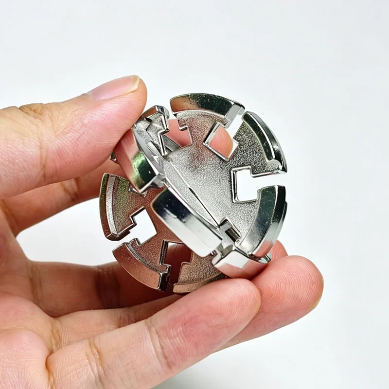 Cast Round Disk Metal Brain Teasers Puzzles For Kids & Adults Difficult Disentanglement IQ Logic Test Interlocking Toys
