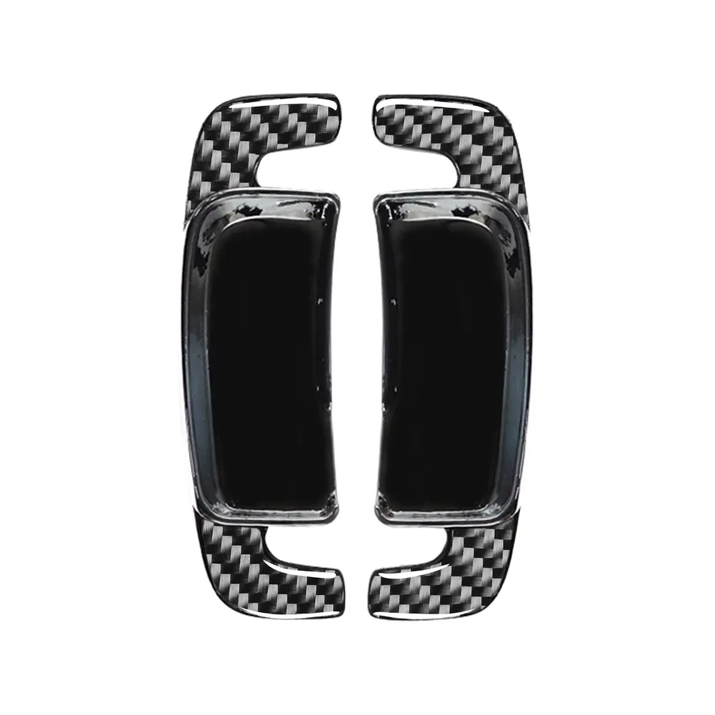 Black Carbon Fiber Car Steering Wheel Shift Paddle Shifter Extended Trim For Benz Replacement Car Accessories