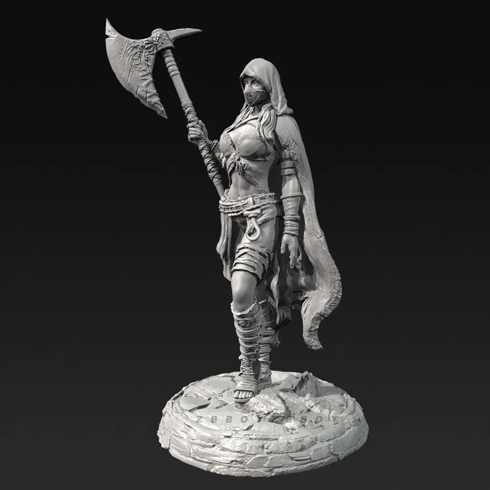 38mm 50mm 75mm 90mm Tribal Female Chief Resin Soldier White Model 3D Printed Figurines DIY Coloring Miniatures