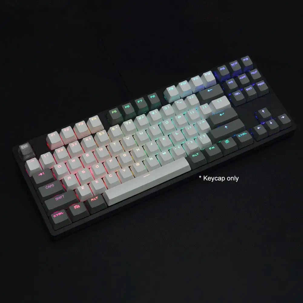 87Pcs/Set Keycap Color Matching Light-proof PBT Mechanical Keyboard Keycap for Cherry Keyboard