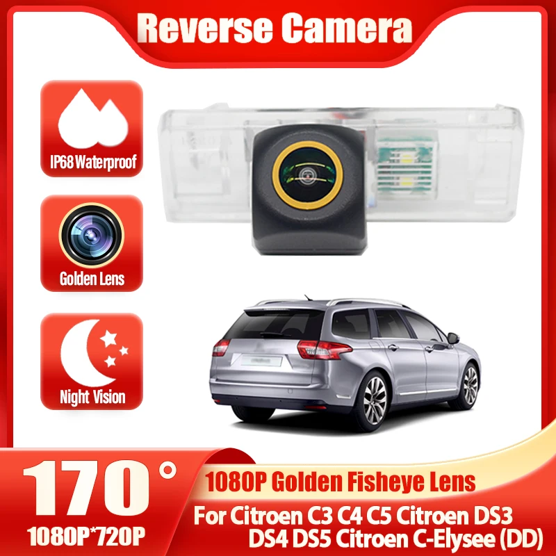 

Для Citroen C3 C4 C5 Citroen DS3 DS4 DS5 Citroen C-Elysee (DD) Седан Автомобильная камера заднего вида HD ночного видения CCD 1080P FishEye