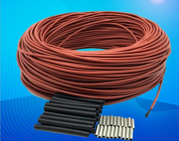 Upgrade Silicone Rubber Jacket Carbon Fiber Heating Wire Warm Floor Cable  33 Ohm/m 3 Mm