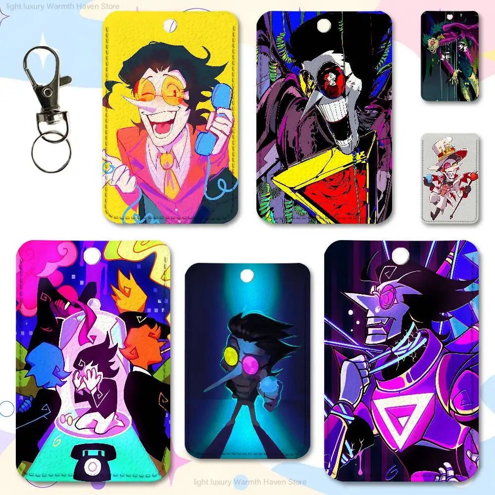 

D-Deltarune Game Spamton Holder Keychain For Work Card Bank Business Holder Student Card Protective Case Bus Card