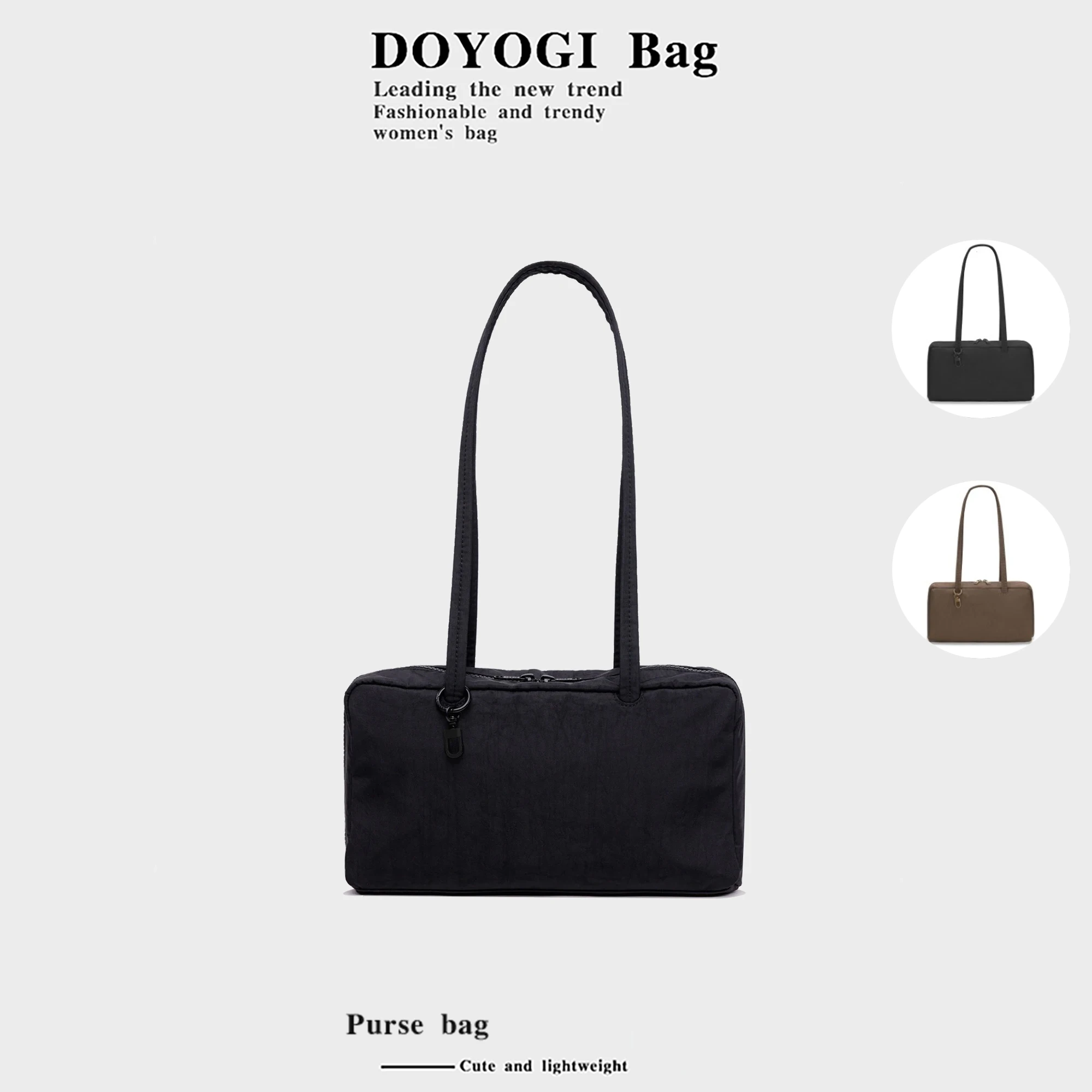 Bolso Tote de Nylon para Mujer, Bolso de Hombro con Clip para Llavero, Bolso de Mano Ligero con Cremallera, para Uso Diario, Trabajo, Viajes, Gimnasio, Regalo para Mamá