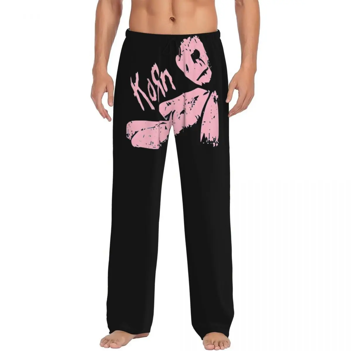 커스텀 코른스 록 롤 파자마 팬츠 남성용 헤비 메탈 음악 슬립웨어 라운지 슬립 바텀스 포켓 포함 신축성 있는 팬츠