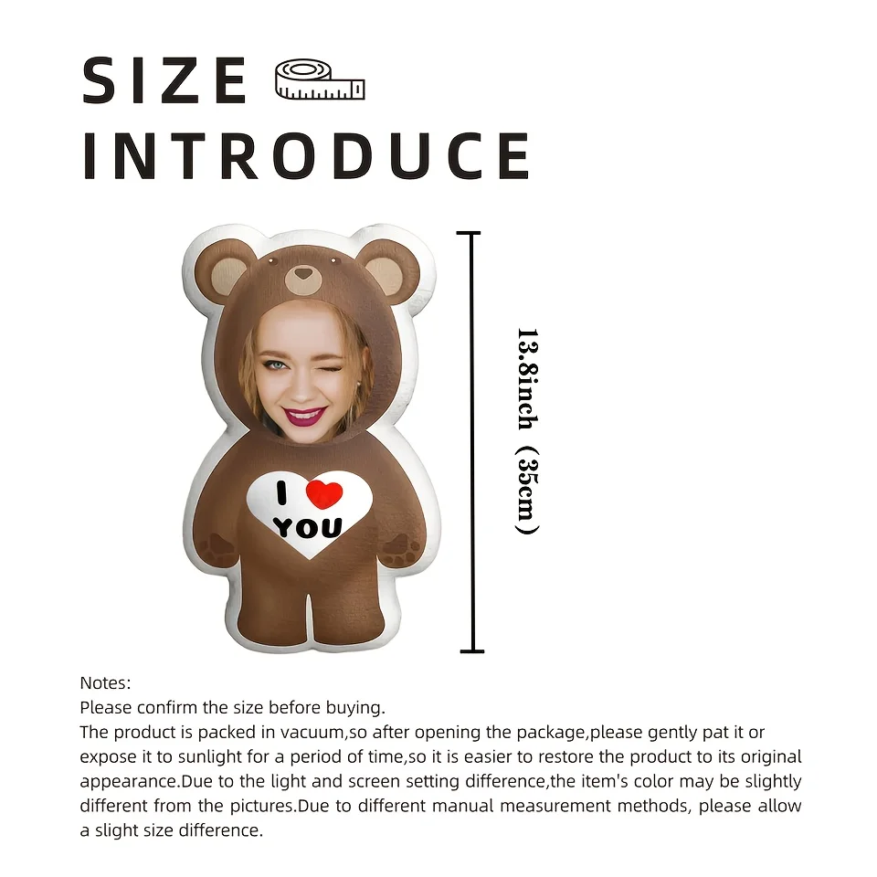 وسادة تحمل صور مخصصة مخصصة "أنا أحبك" هدية مثالية من القطيفة للوجه لأحبيبهم. قطيفة قصيرة ناعمة ومريحة