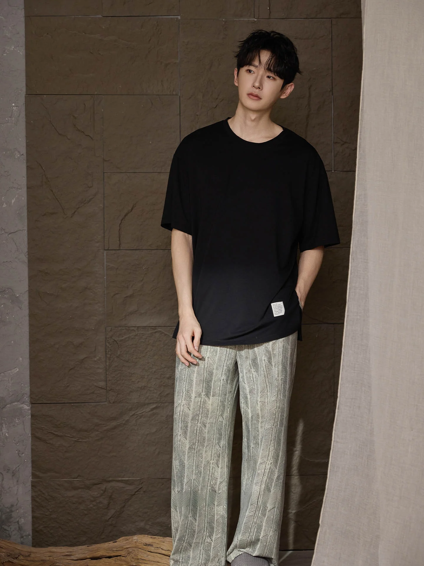 ensemble-de-vetements-de-nuit-en-coton-modal-pour-hommes-fin-a-manches-courtes-pantalon-long-raye-confortable-respirant-tenue-printemps-ete