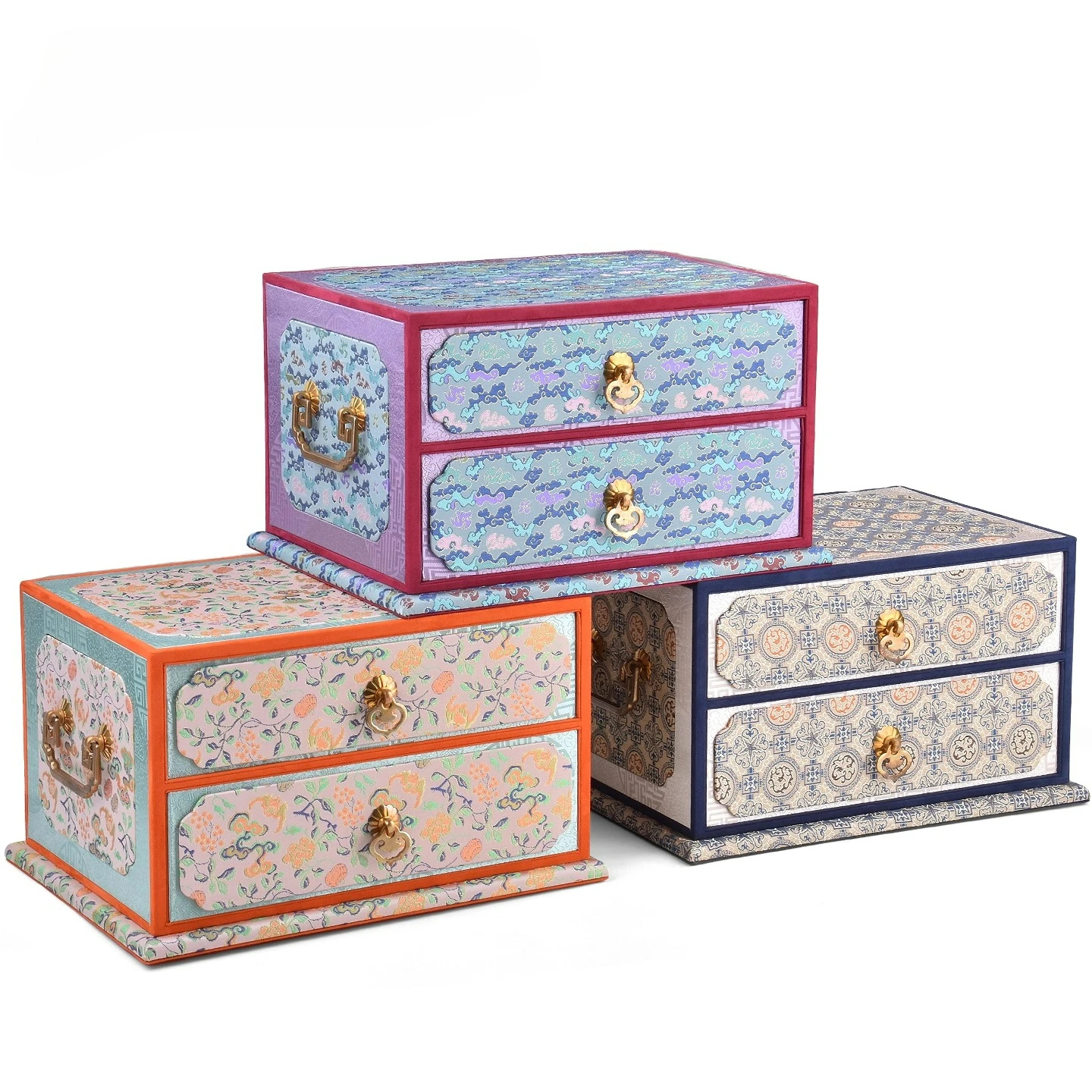 National style tea set storage box, walnut sorting, jewelry collection, handle piece, jewelry gift box