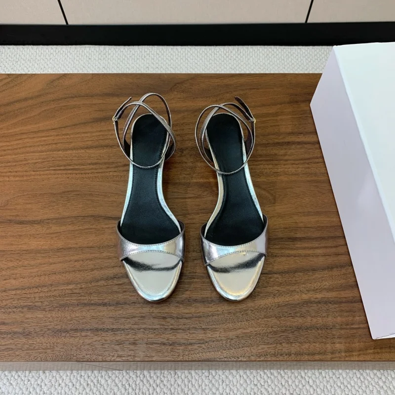 2026 New Model: Simple Round Head, Bare Toe, One-Strap, Thin Heel Sandals for Women – Versatile, Casual