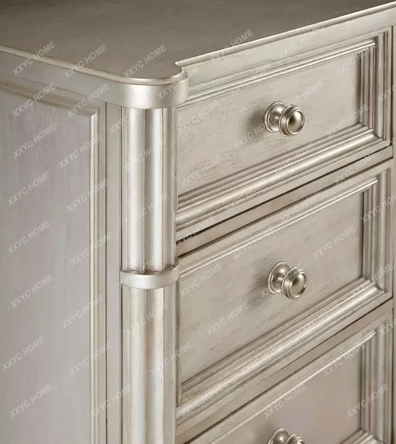 Light luxury solid wood chest, neoclassical modern villa foyer cabinet, bedroom locker