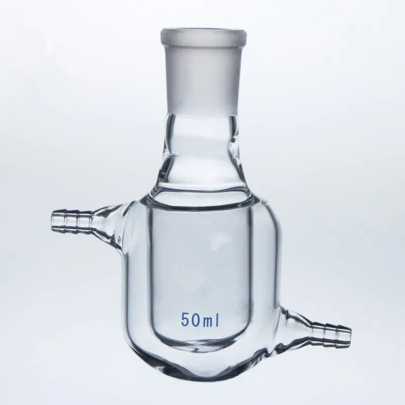 24/29 single mouth reaction bottle double layer glass flask with thick wall 25ml 50ml 100ml laboratory glassware