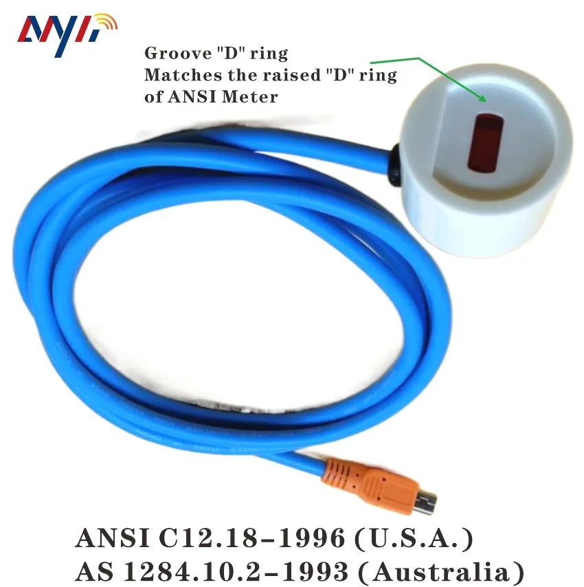 ANSI TYPE 2 MINI USB TO ANSI C12.18 OPTICAL INTERFACE IR NEAR INFRARED  MAGNETIC ADAPTER TRANSPARENT TRANSMISSION METER CABLE