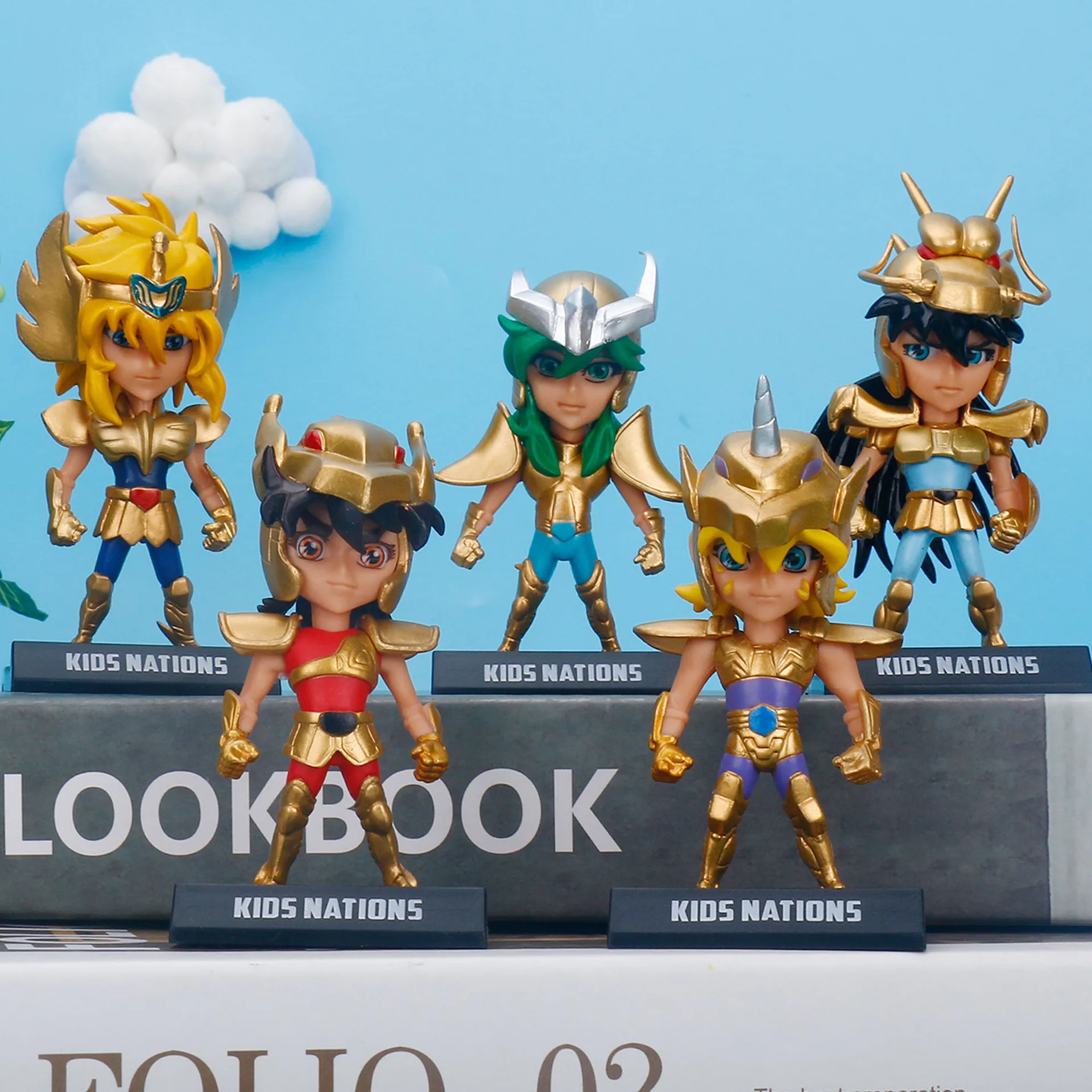 5Pcs/Set Cartoon Anime Gold Saint Figure Seiya Legend of Action Figures Toys PVC Collection Model Dolls Decor for Kids Gifts