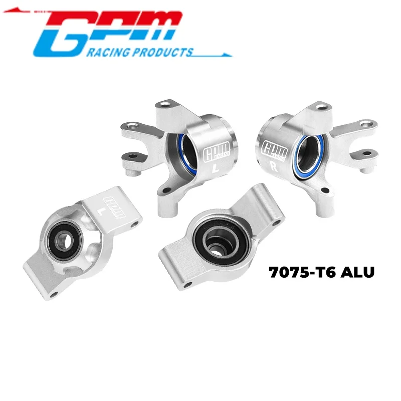 GPM TXMM2122 Blocos de Direção Dianteiros em Liga 7075 e Suportes de Eixo Traseiro com Rolamento de Grande Diâmetro para Upgrade de Mini Carros RC Traxxas