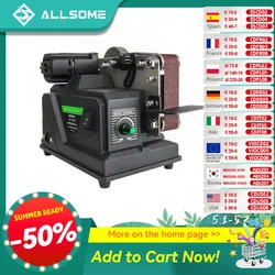 Allsome 180W Electric Sander,Mini Belt Sander with 10pcs 533*30mm Sanding Belts Compatible with Makita 18V battery and AC 220V