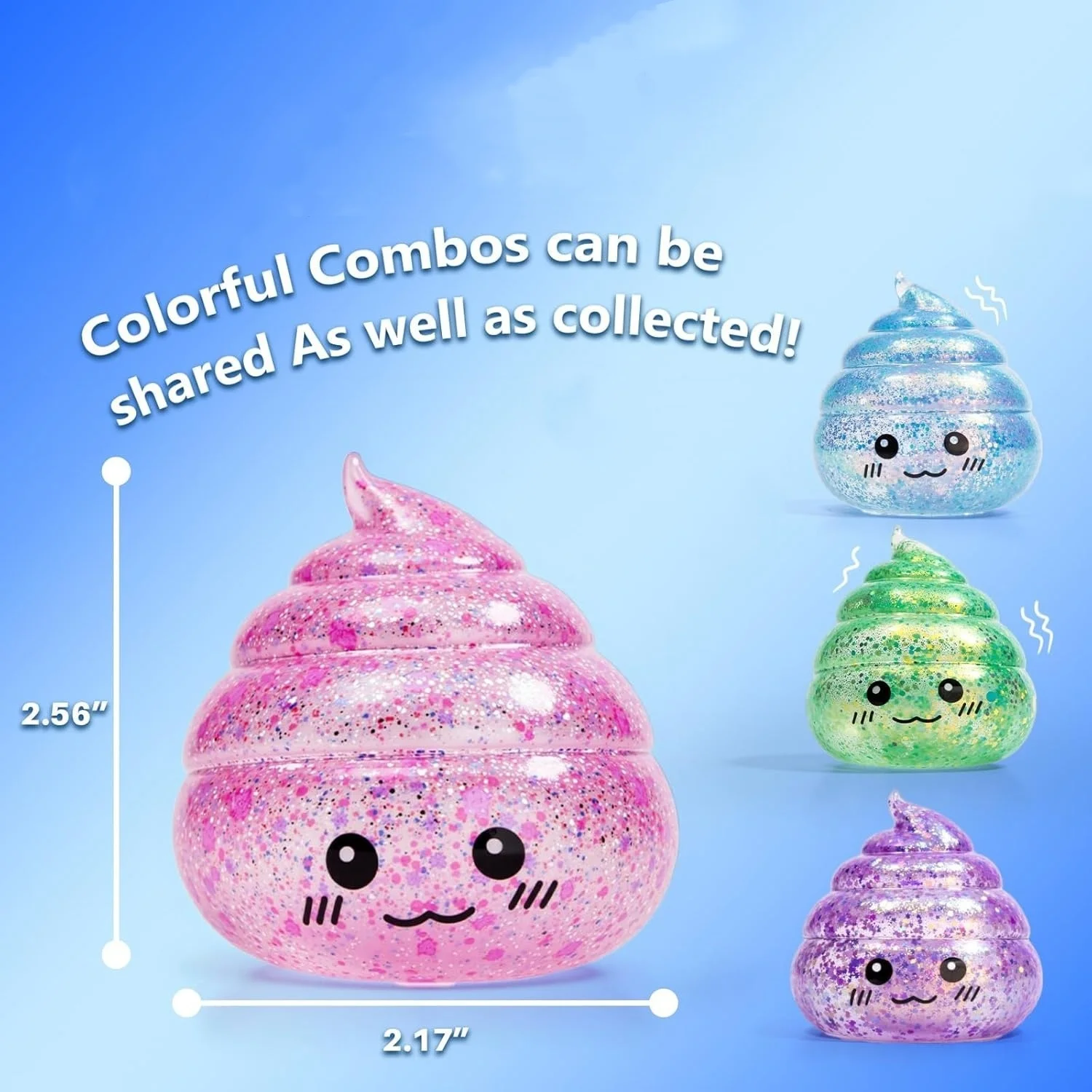 Prank Gift Glitter Funny Stress Ball Squishy Poo Squishies Toys Stretch Squeeze Fidget Novelty Toys Adults Fool Halloween Day view 4