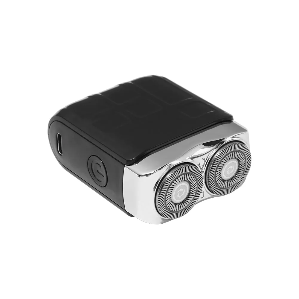 Type-C Charging Mini Electric Shaver Digital Display Rotary System Smart Shaver Double Head Waterproof Design